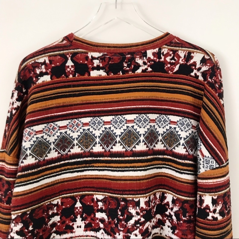Zara Long Sleeve Red and Orange Graphic Top Size Small - Picture 8 of 8